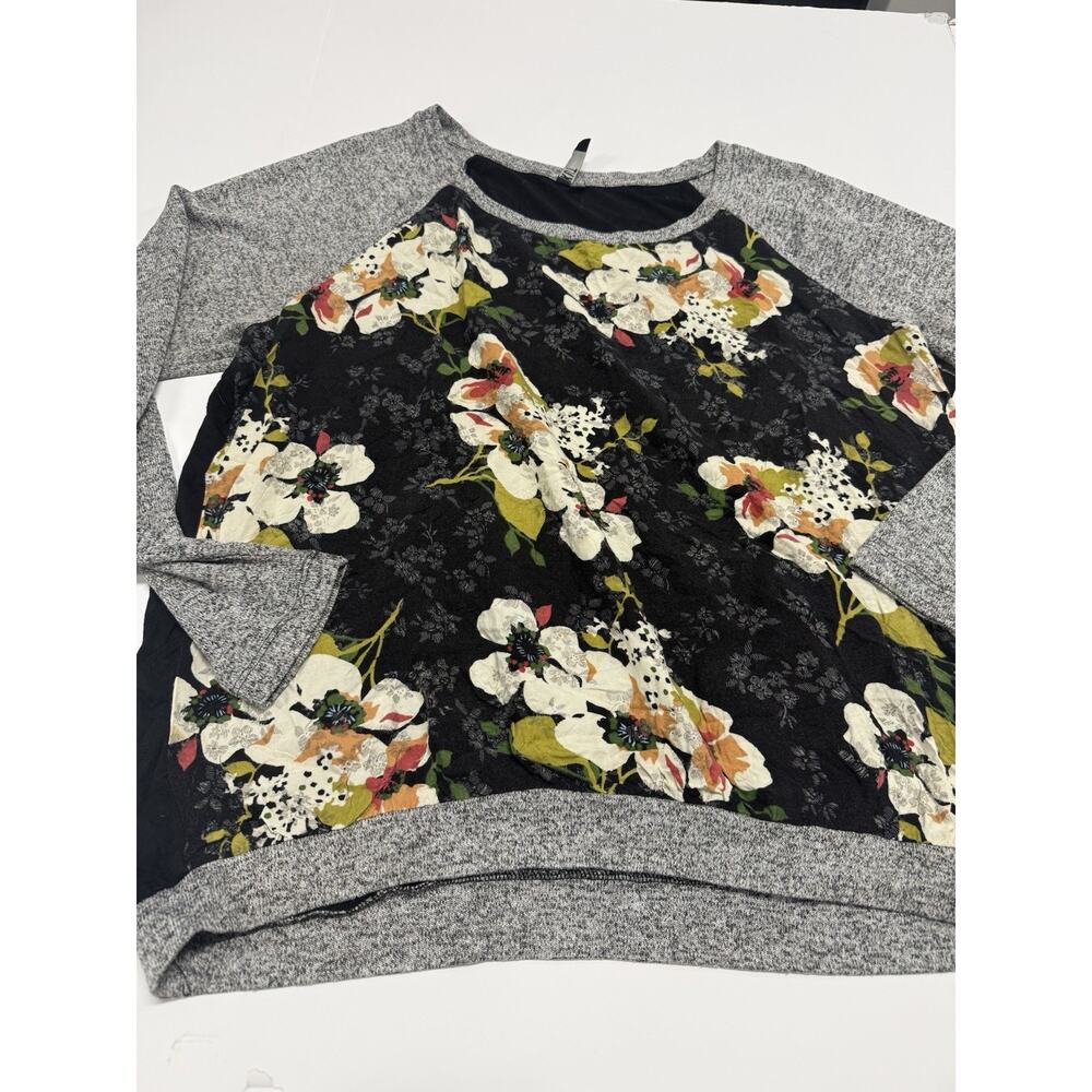Kut From The Kloth Long Raglan Sleeve Floral Top Blouse Size XXL - Picture 1 of 7